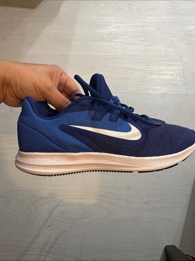 Nike Blue and White big kids Sneakers          size 5Y